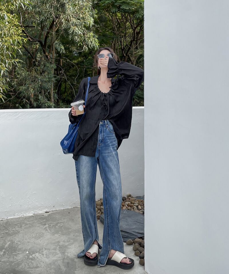 【tops】パフスリーブ ブラウスG20356