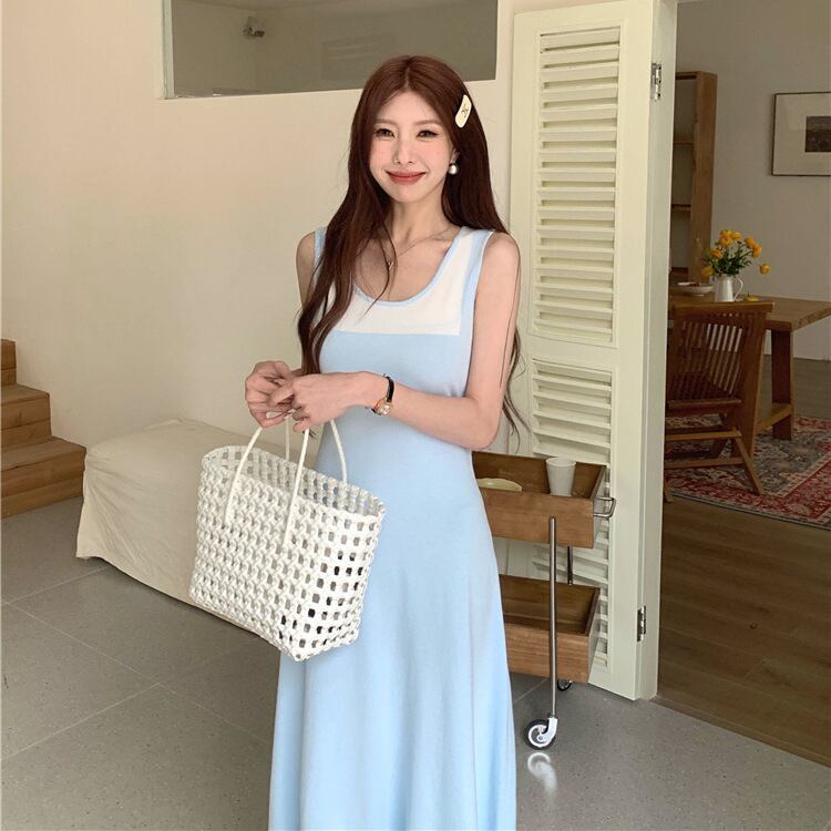 【dress】偽二つ切り替えニットキャミワンピース G20518