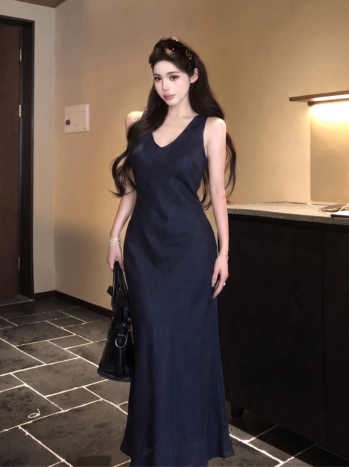 【dress】ロングベストワンピース Q8891