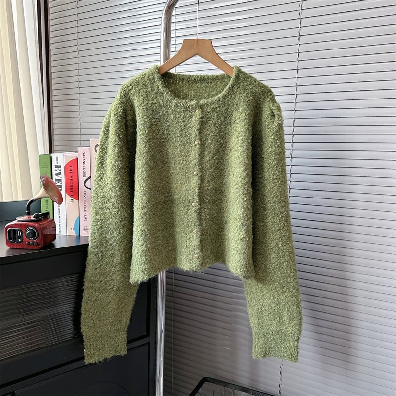 【outer】クルーネックニットカーデ　M18975