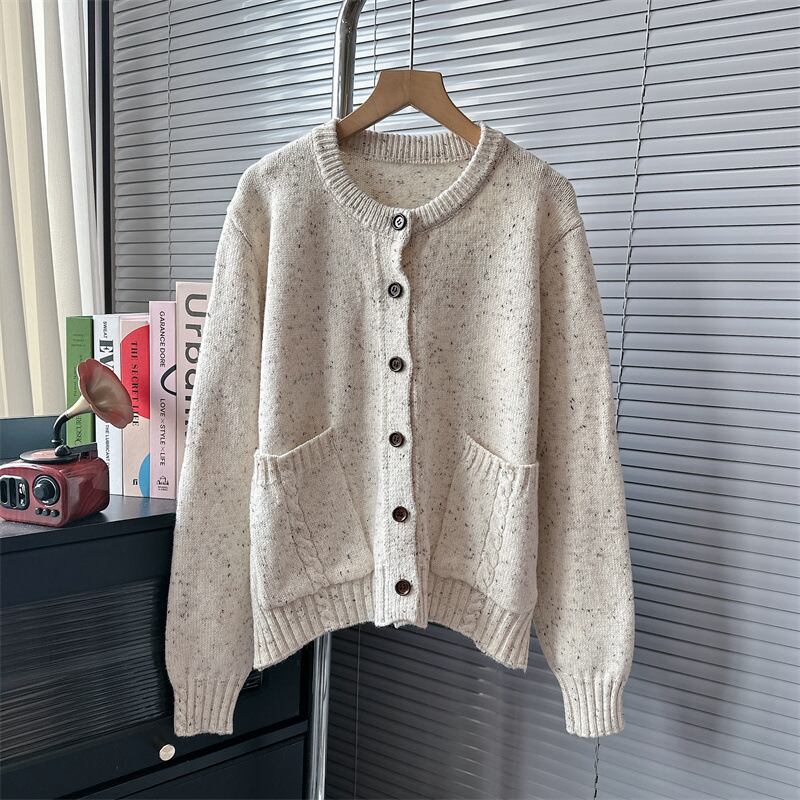 【outer】クルーネックニットカーデ　M18878