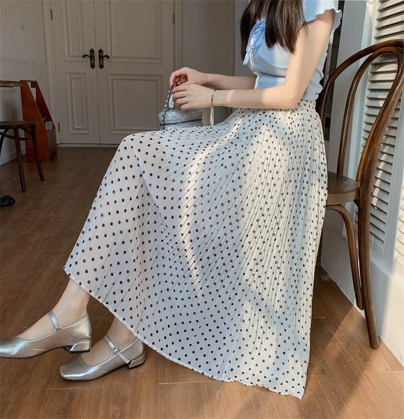 【bottoms】シフォンドット柄スカートG20489