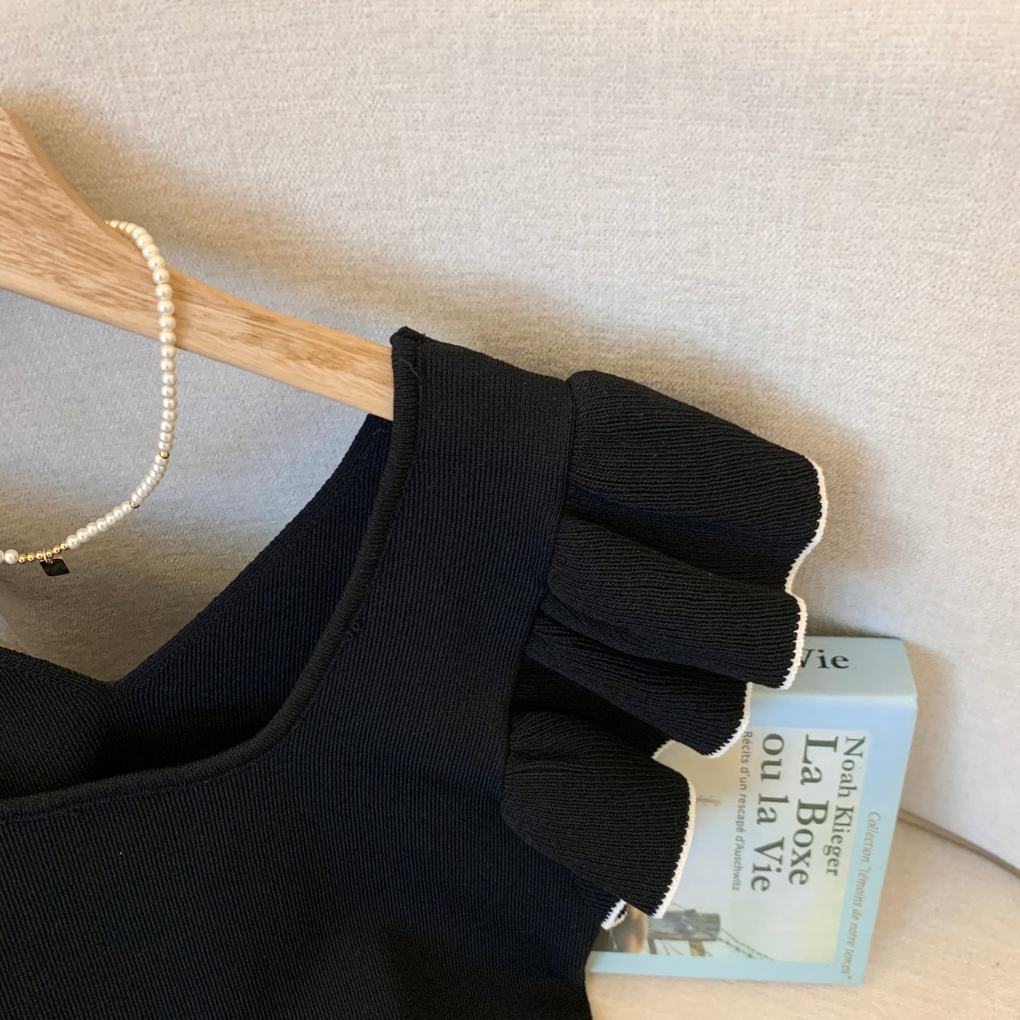 【tops】5色フレンチスリーブニットＴシャツF7442