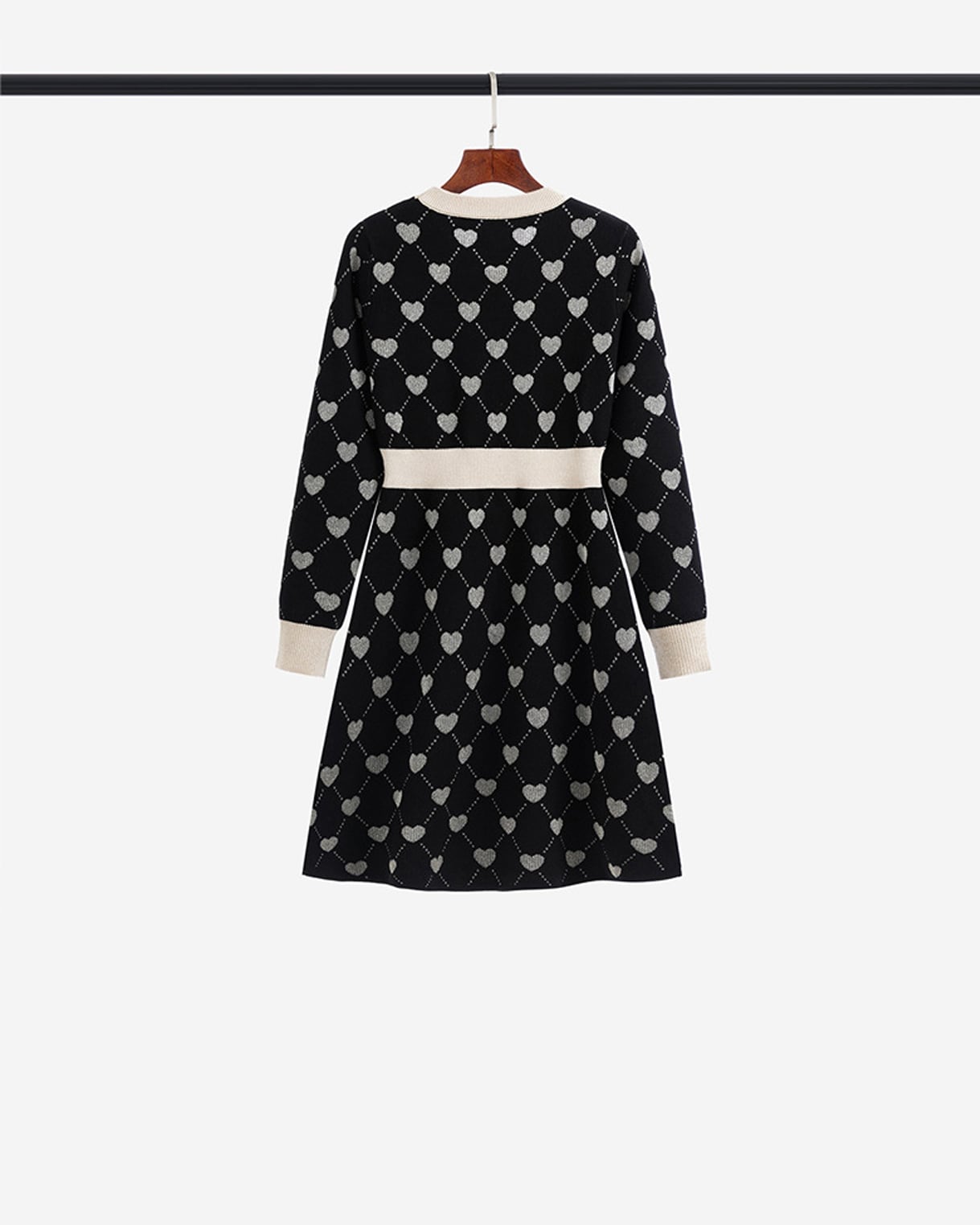 【dress】ハート柄ニットワンピース Q7296