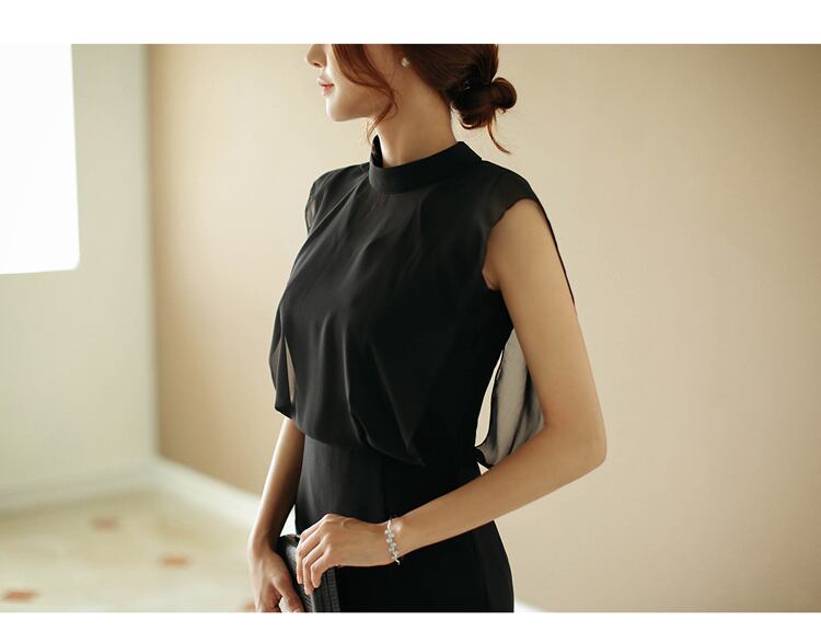 【dress】ファッション気質満点OL通勤魅力的ラウンドネック夏体型カバー ワンピース G0419