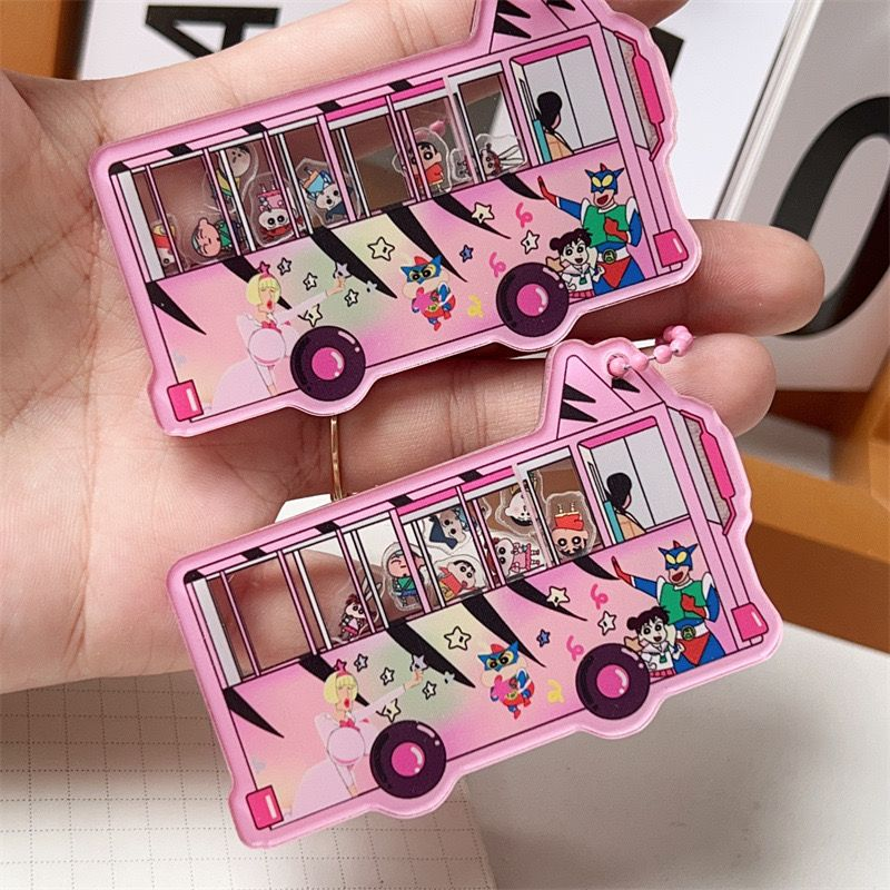 【GOODS】クレヨンしんちゃん スクールバス シャカシャカ キーホルダー Q2531