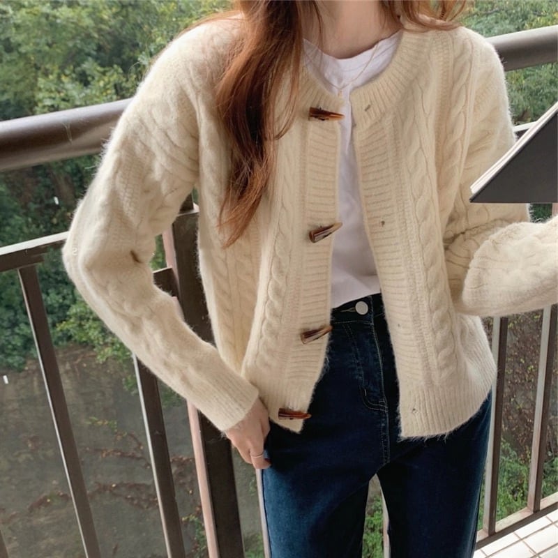 【outer】クルーネックニットカーデ　M27240