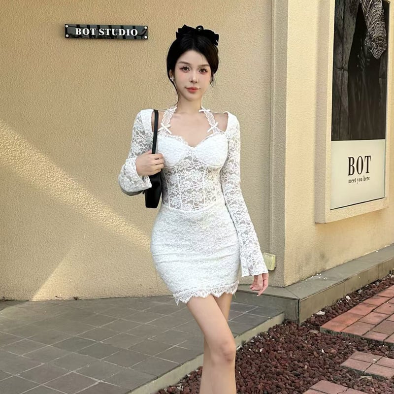 【dress】カットワークレースワンピース　M28311