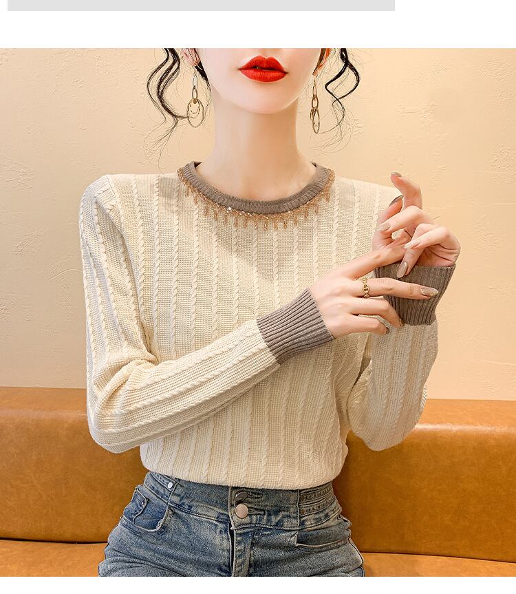 【tops】クルーネックニットトップス　M27423