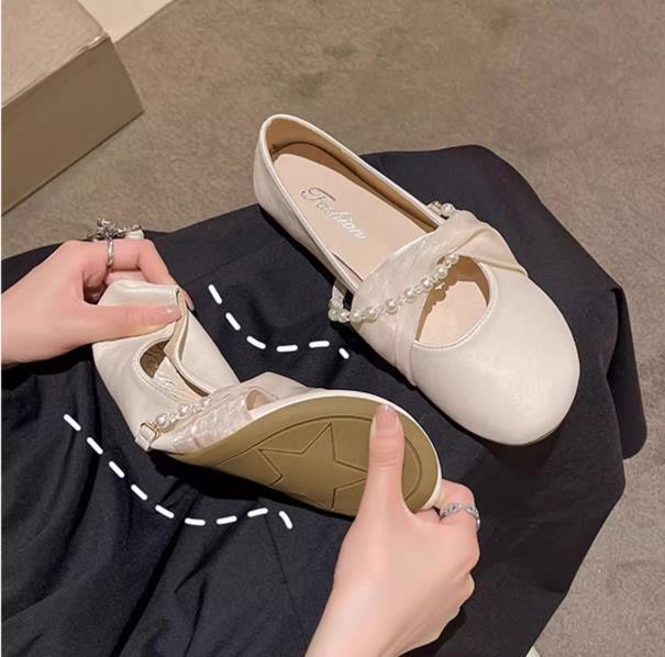 【shoes】ビーズフラットシューズF7474