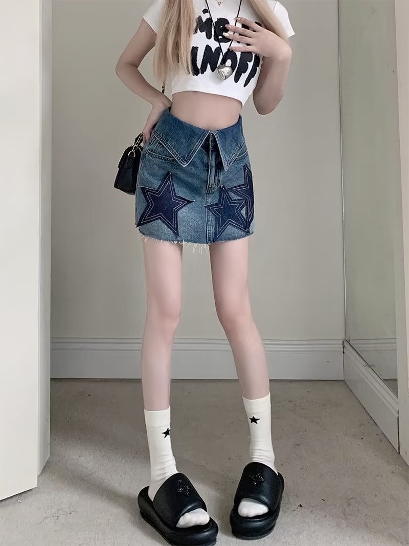 【bottoms】AラインデニムスカートG20938