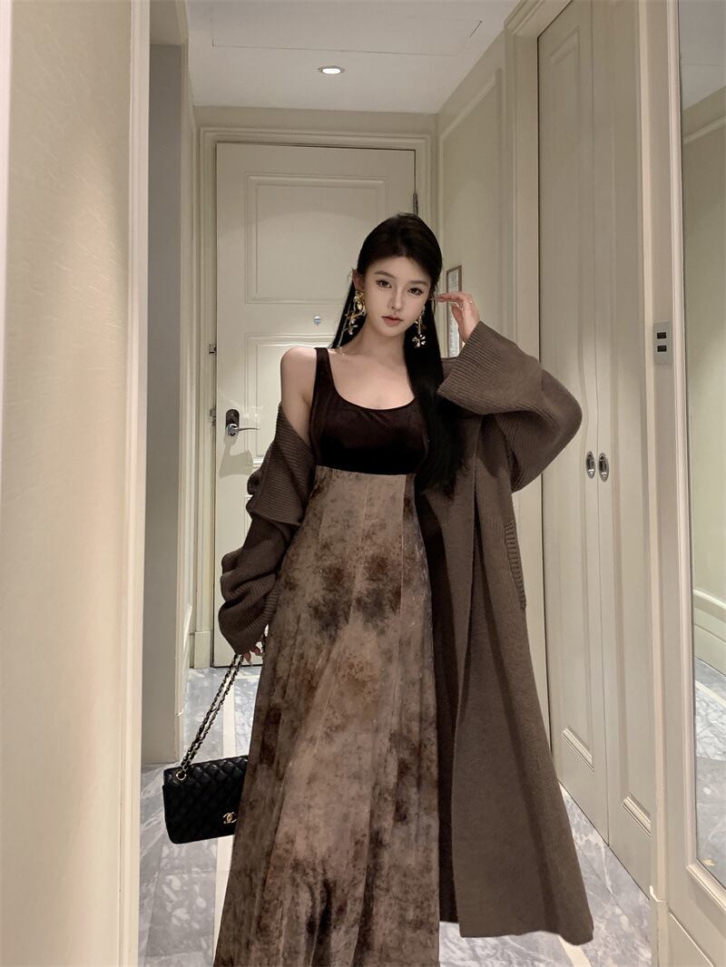 【outer】ロング丈ニットカーデ　M27936