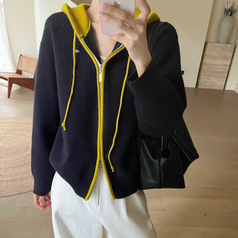 【outer】Wジップニットカーディガン Q7069