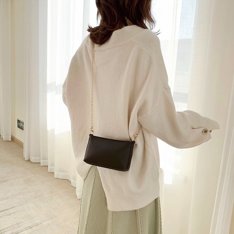 【小物】大活躍 高級感 ファッション定番無地肩掛け斜め掛けバッグ