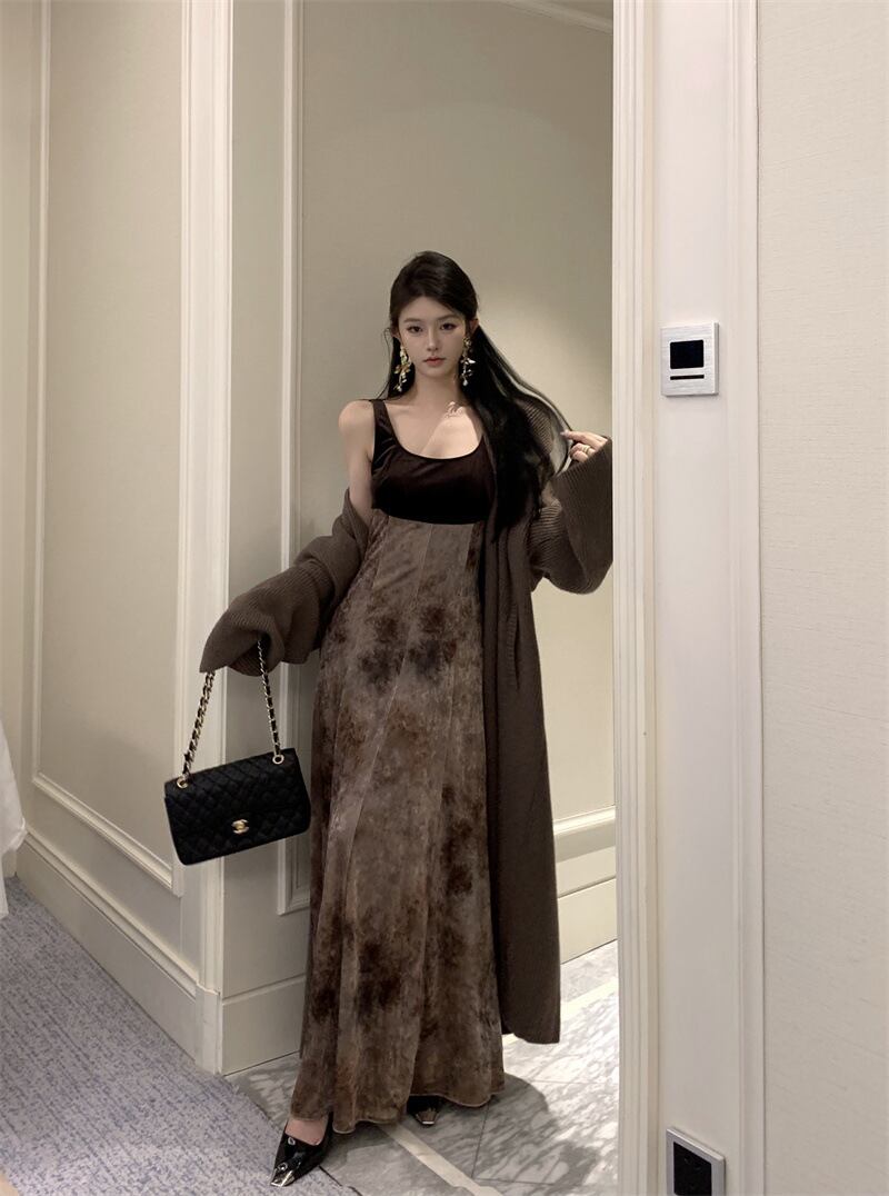 【outer】ロング丈ニットカーデ　M27936