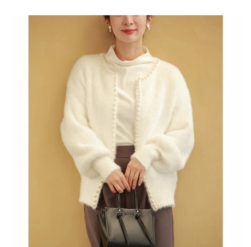 【outer】パールニットカーデ　M27471