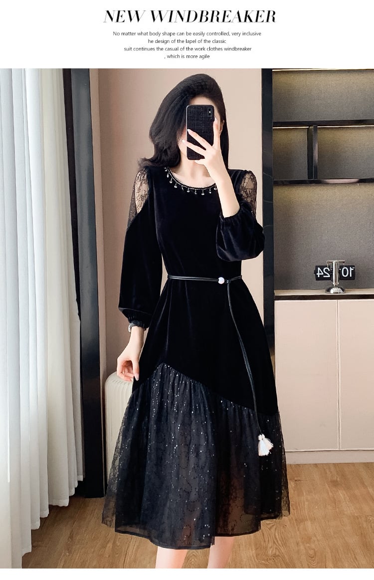 【dress】チュールドッキングワンピース　M27510