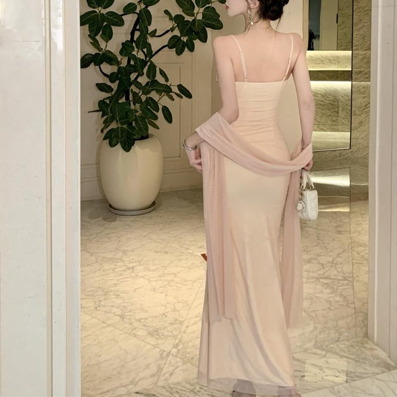 【dress】ラインストーン付きキャミワンピース Q7982