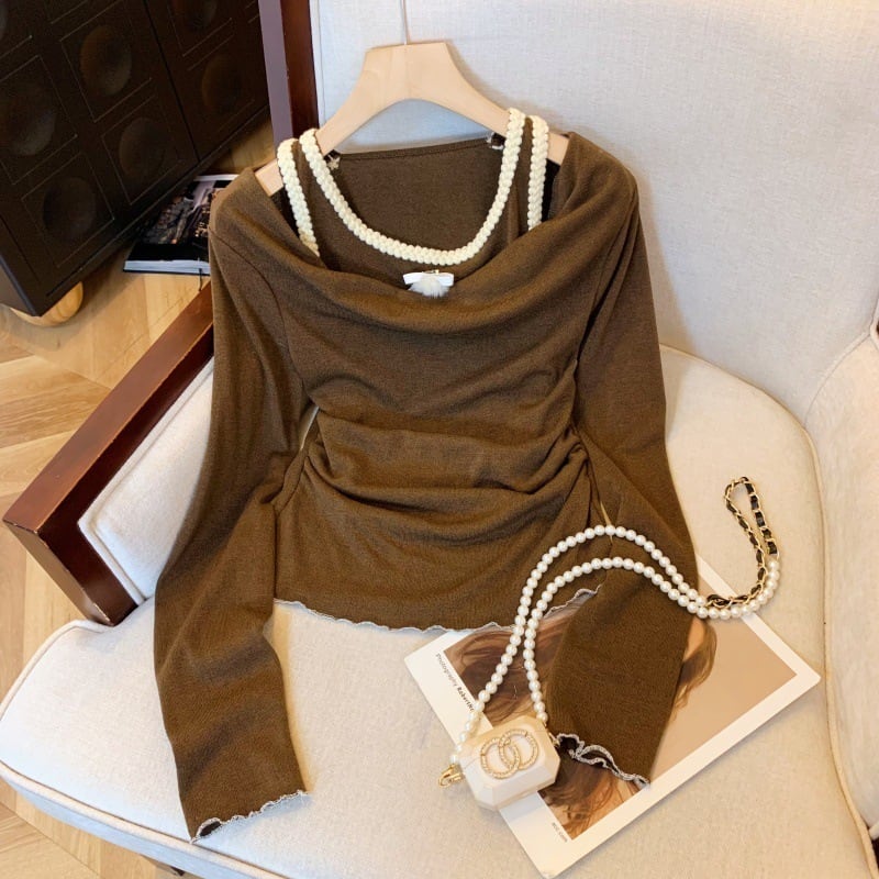 【tops】ドッキングニットトップス　M29224