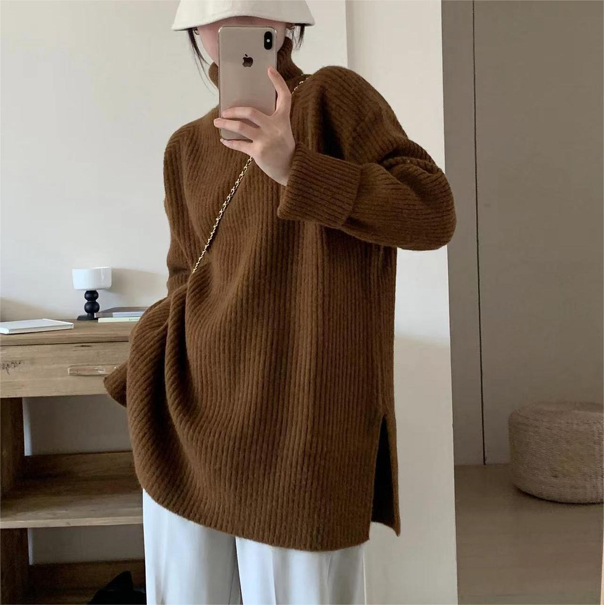 【tops】ハイネックニットセーター　M27237