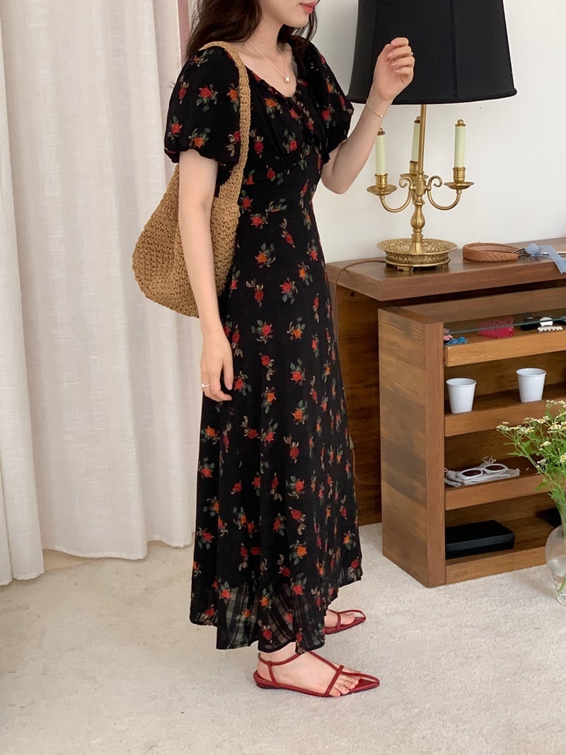 【dress】花柄ワンピース　M24465