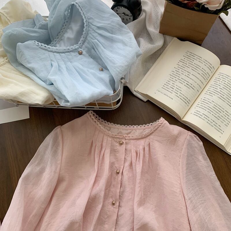 【tops】クルーネックシャツトップス　M29462