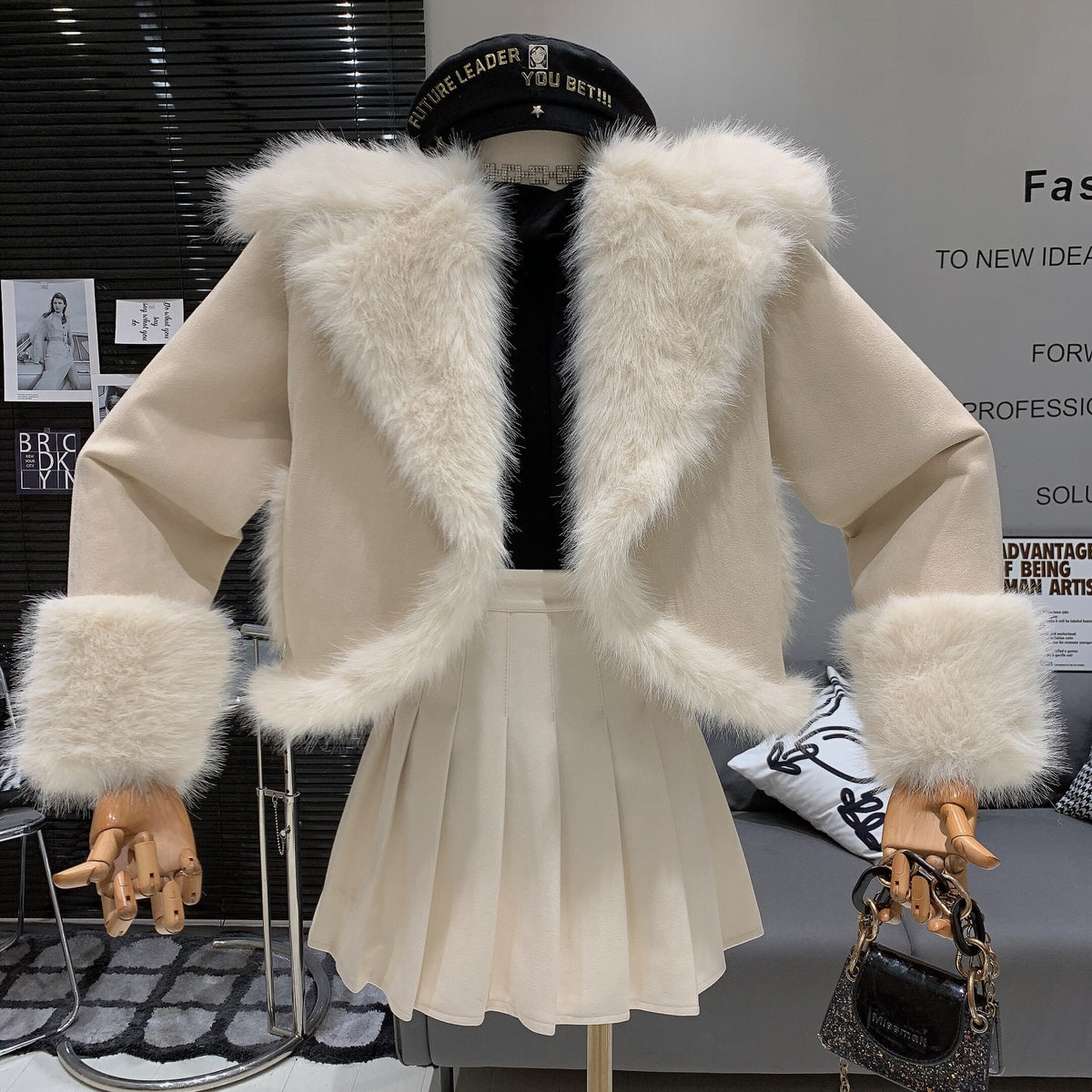 【outer】ファーショートコート　M27912