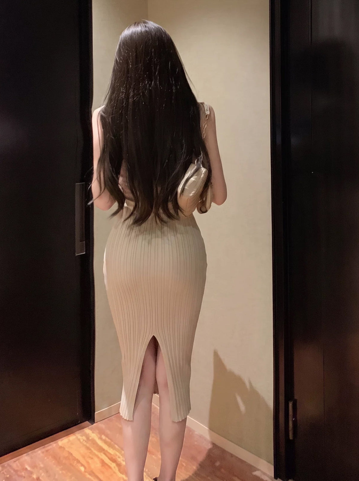 【dress】ニットベストワンピース Q8892