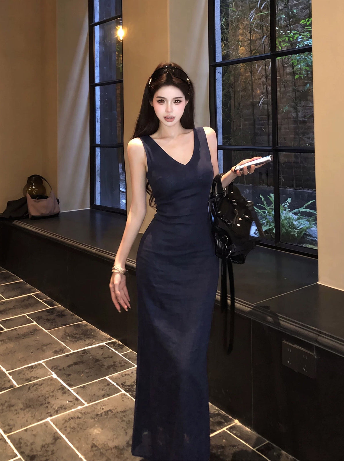 【dress】ロングベストワンピース Q8891