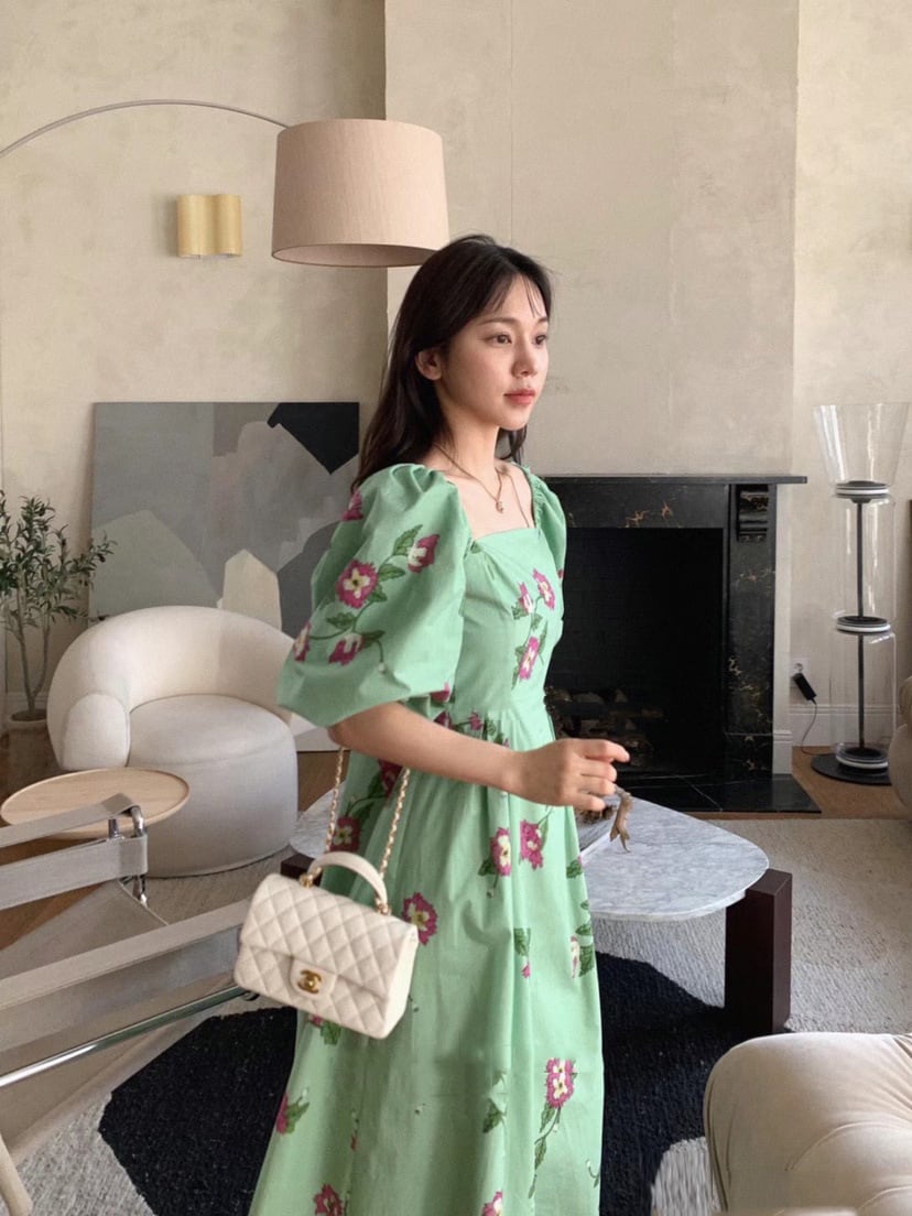 【dress】パフスリーブワンピース　M24735