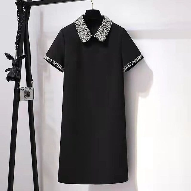 【dress】今季トレンド夏新作韓国ファッションポロカラー半袖ワンピースF2256