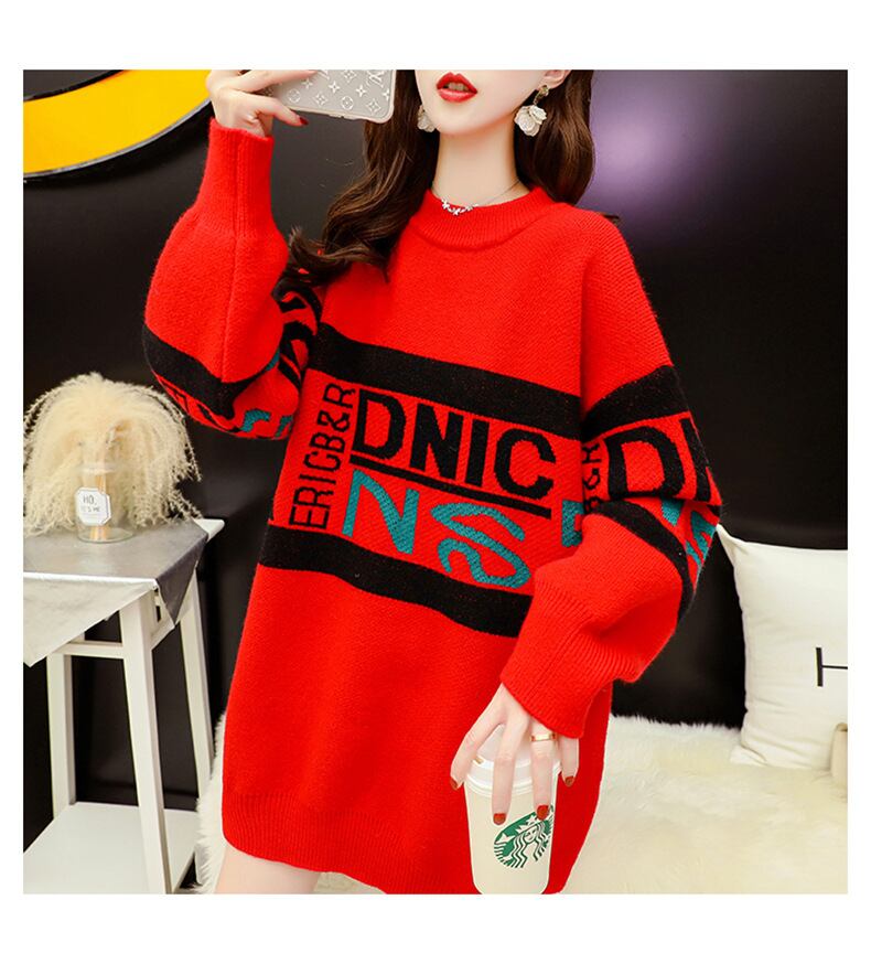 【tops】気質満点レトロ厚手秋冬新作ルーズゆったりニットセーター G4095