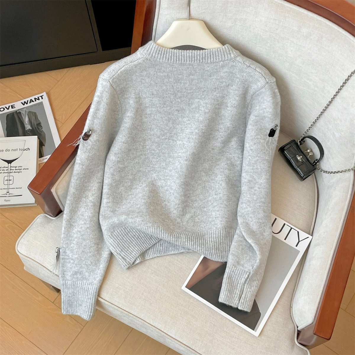 【outer】スパンコールニットカーデ　M29221