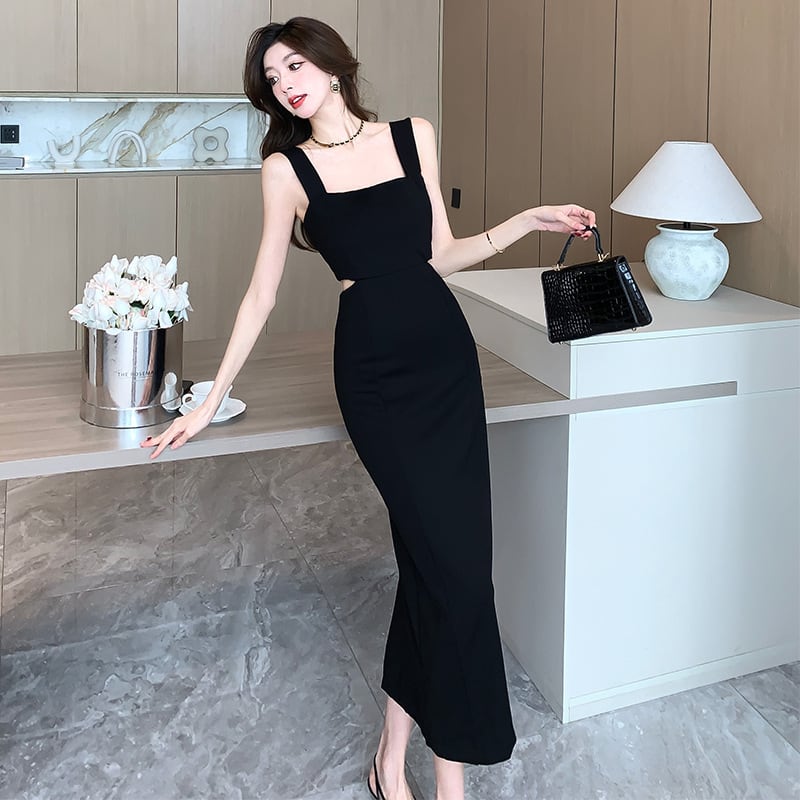 【dress】スクェアネック透かし彫りワンピースF7273