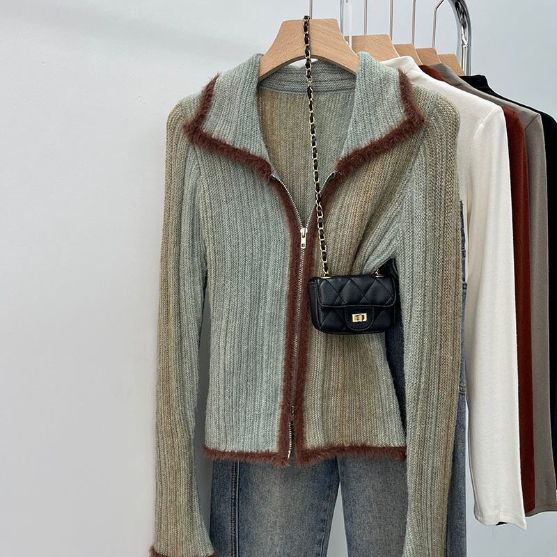 【outer】ファスナーニットカーデ　M29300