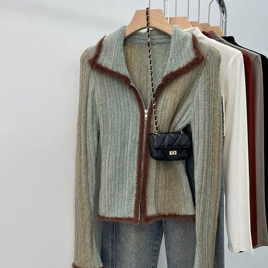 【outer】ファスナーニットカーデ　M29300