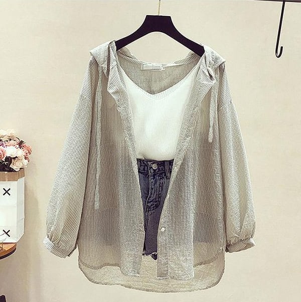 【tops】紫外線対策シャツトップス　M24027