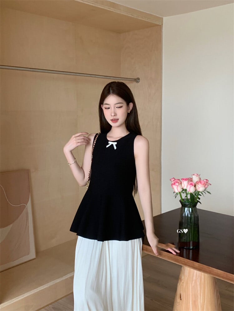【tops】ノースリーブニットトップス　M30255
