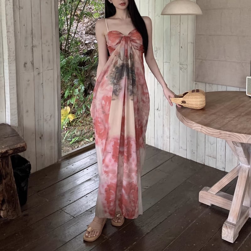 【dress】ロングキャミワンピース Q8334