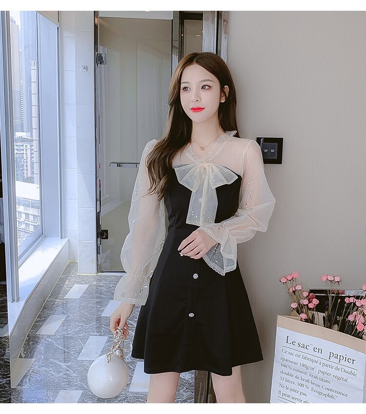 【dress】好感度UP!気質満点レトロスウィート長袖2021新作秋着痩せワンピース G1734