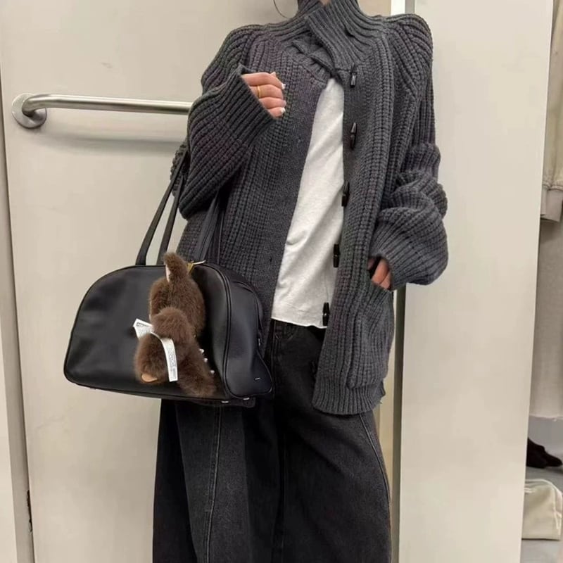 【outer】ハイネックニットカーディガン Q7397