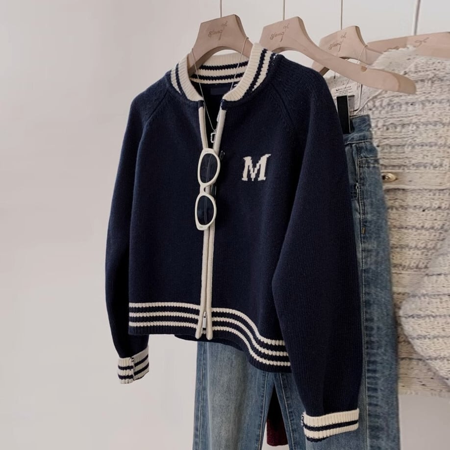 【outer】ファスナーニットカーデ　M29234