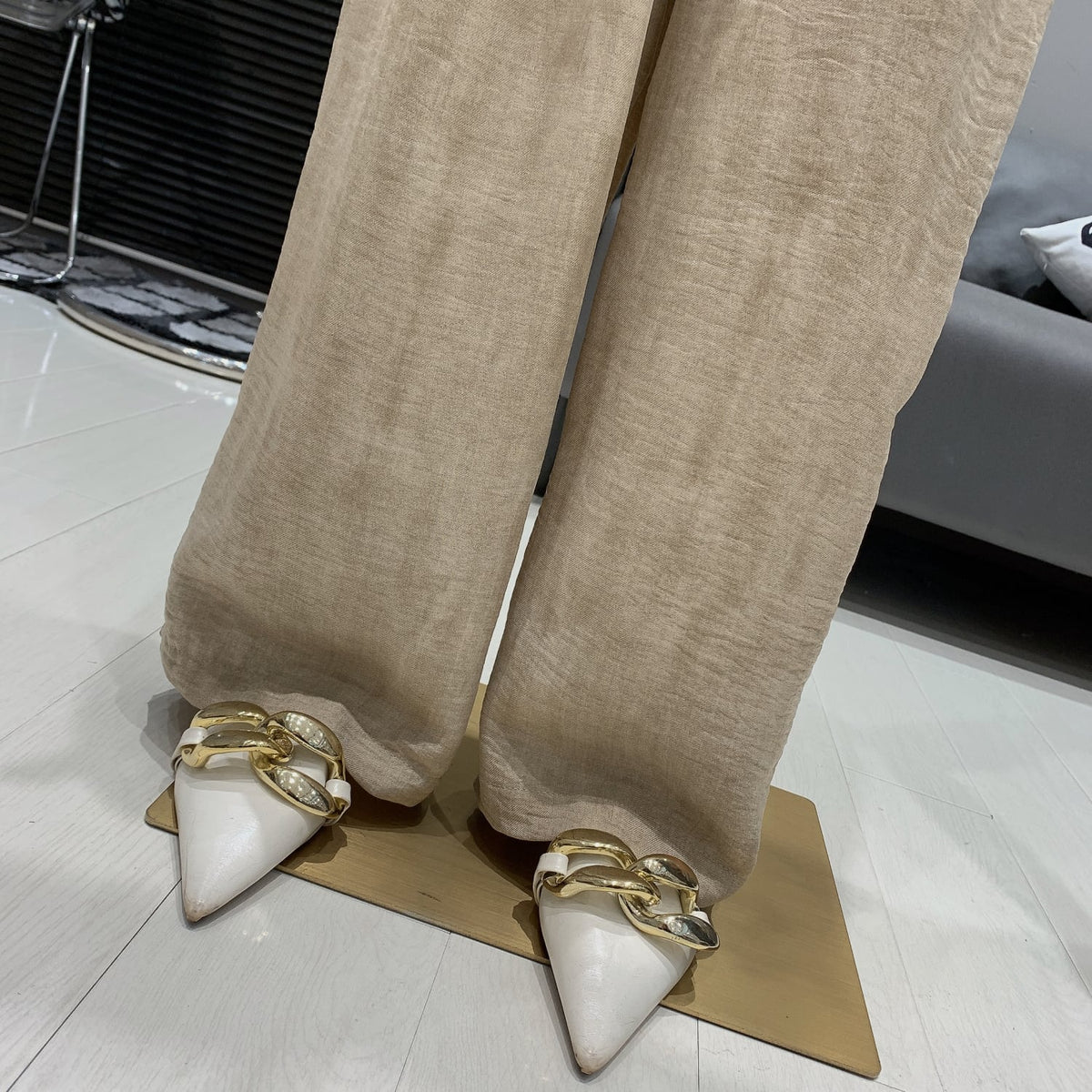 【set】Vネックトップス×ワイドパンツセット　M24991