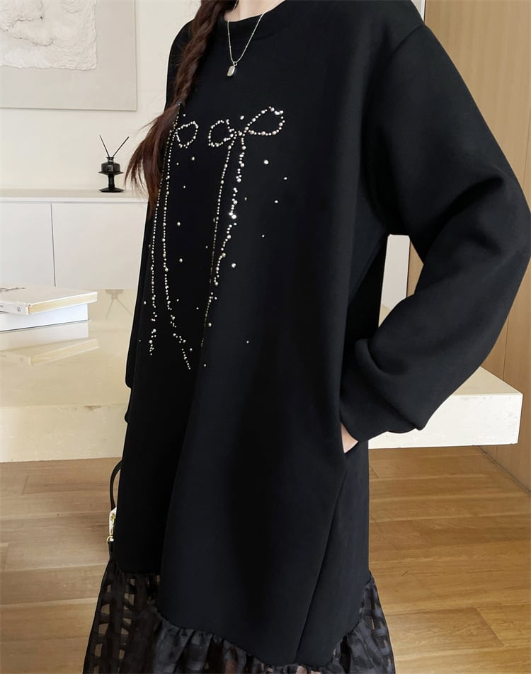 【dress】ビジュードッキングカジュアルワンピース　M28929