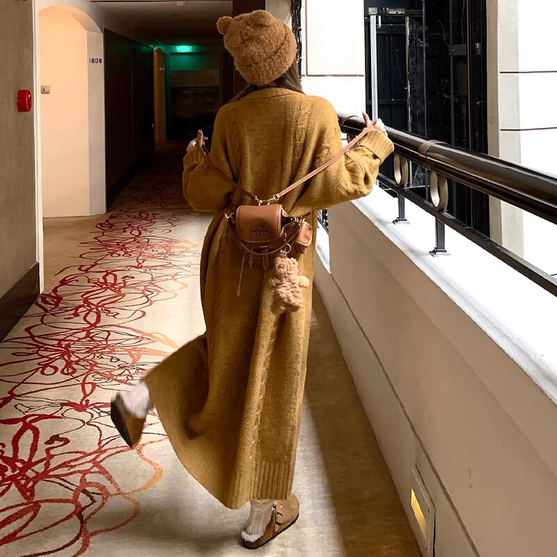 【dress】ロングニットワンピース Q7697