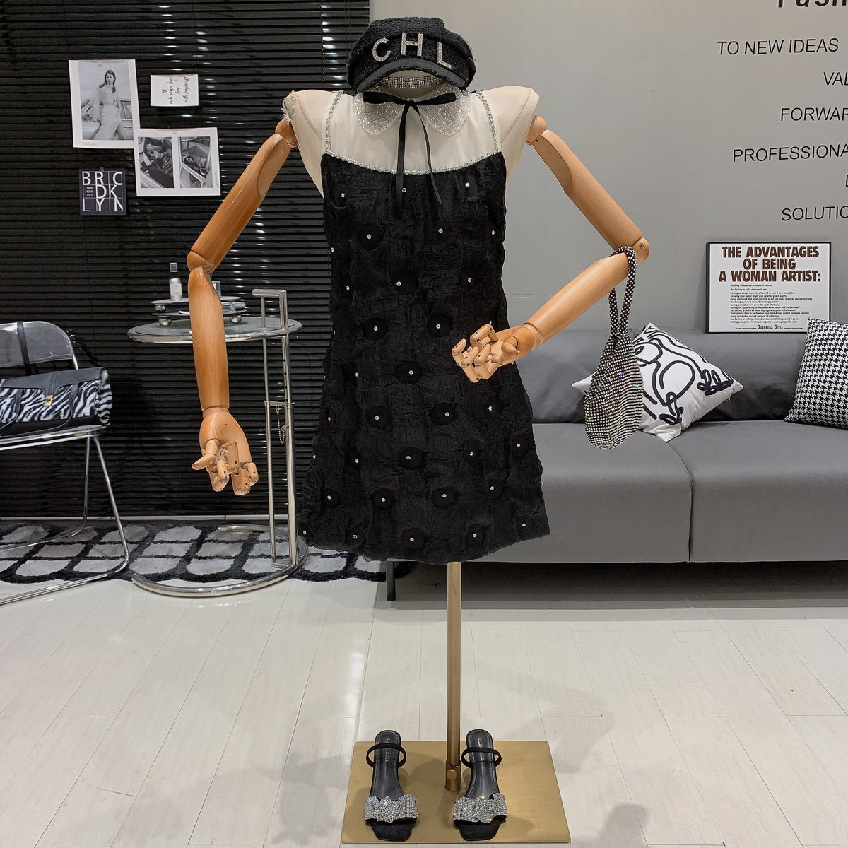 【dress】ビジューノースリーブワンピース　M24493