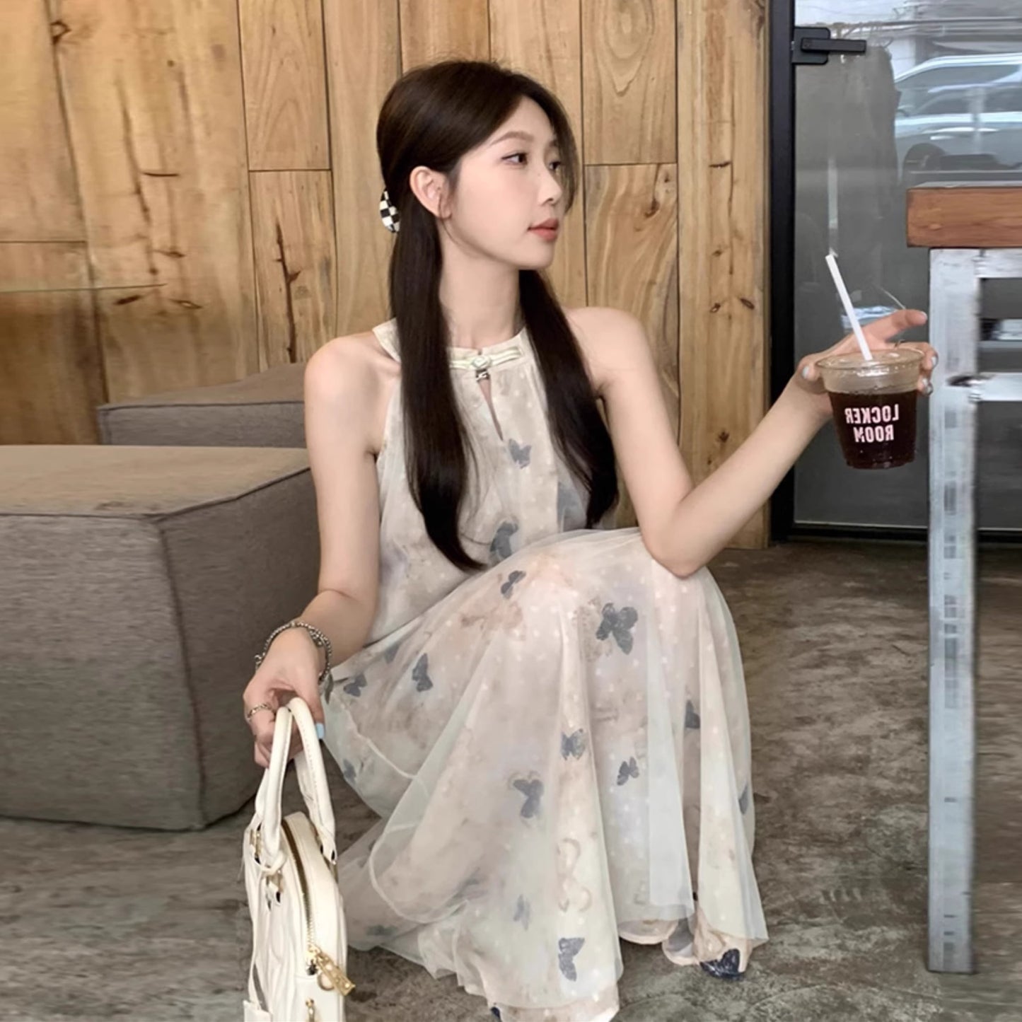 【dress】ホルターネックプリントワンピース G21520