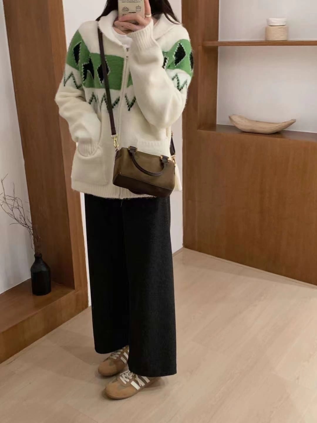 【outer】ファスナーニットカーデ　M26357