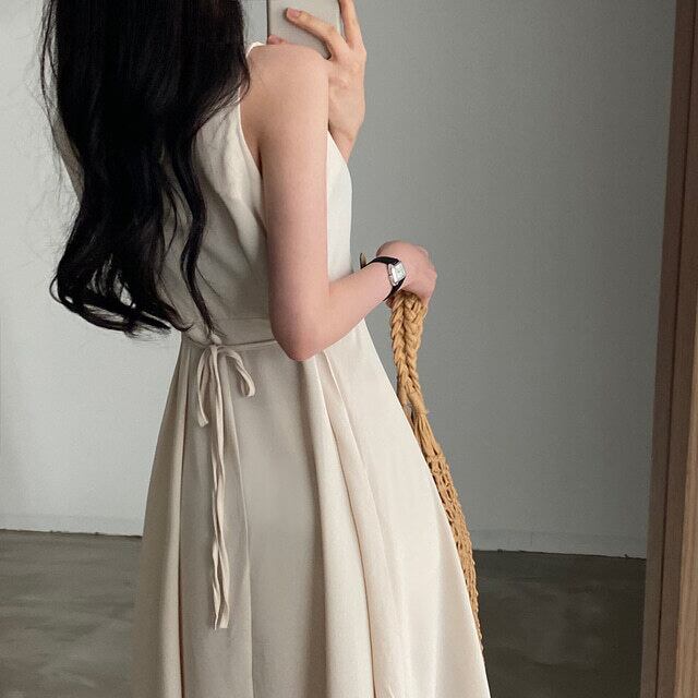 【dress】ウエストリボンキャミワンピースF7470