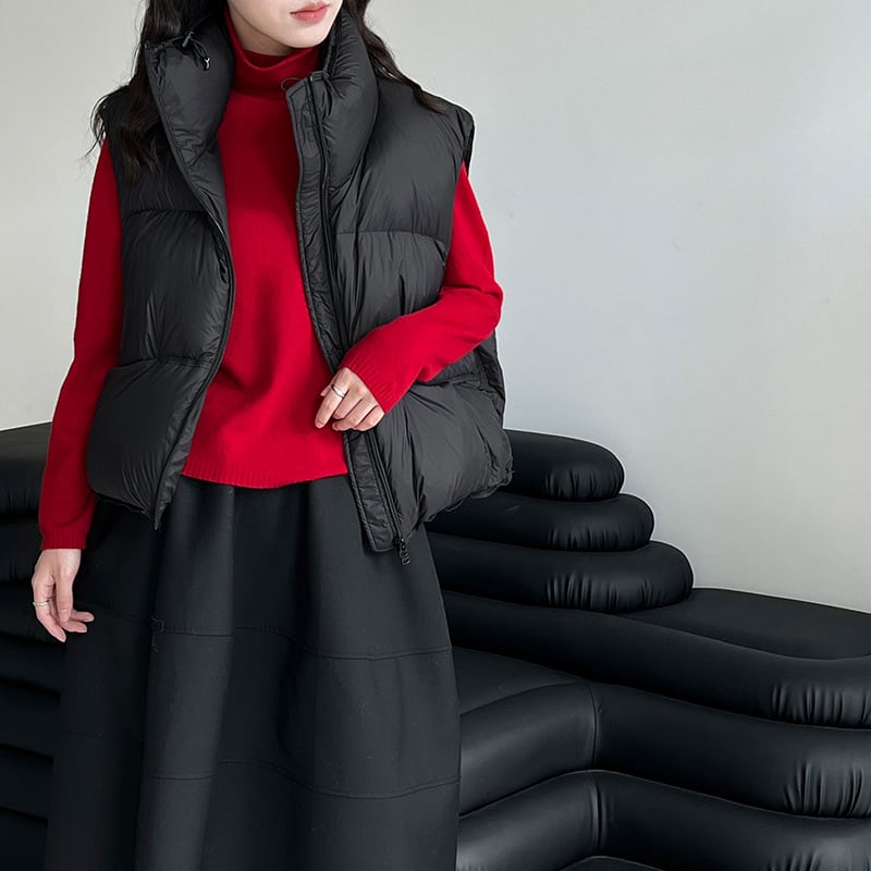【tops】ハイネックニットトップス Q7090